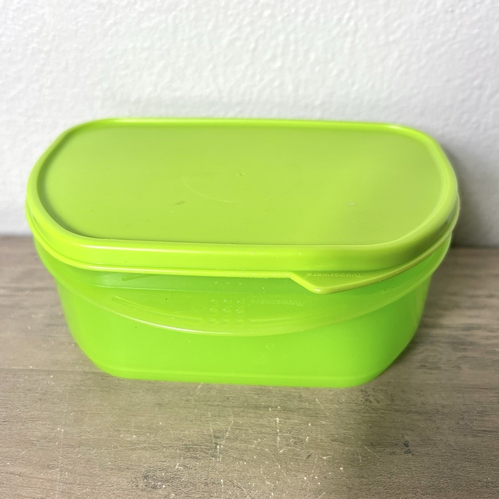Lime Green Food Storage Container w/ Lid Lunchbox Snack Keeper Bento Style